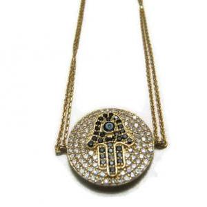 18k Yellow Gold Plated Over Silver 925 Evil Eye..